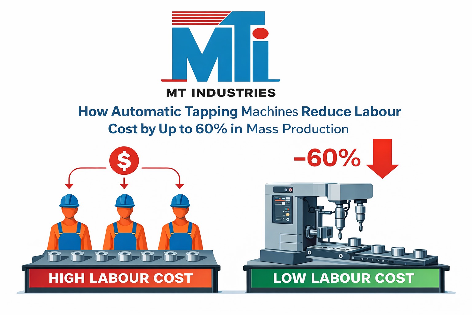 How Automatic Tapping Machines Reduce Labour Cost by Up to 60% in Mass Production