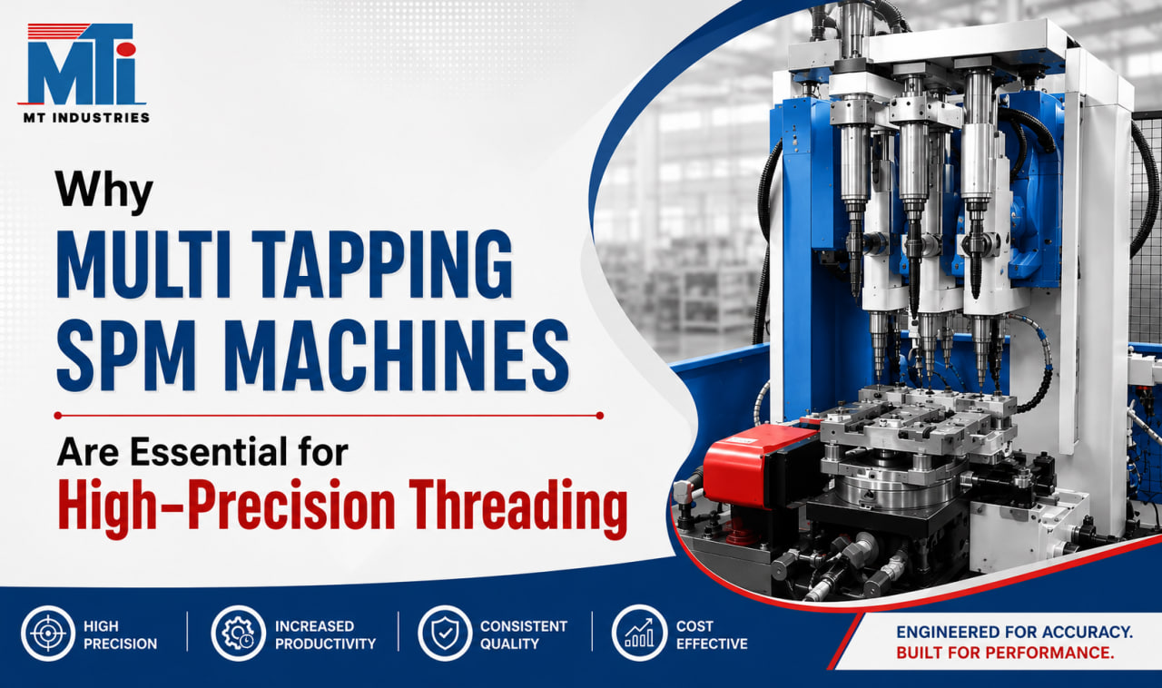 Multi Tapping SPM Machine performing high-precision threading on industrial components for accurate and efficient manufacturing 