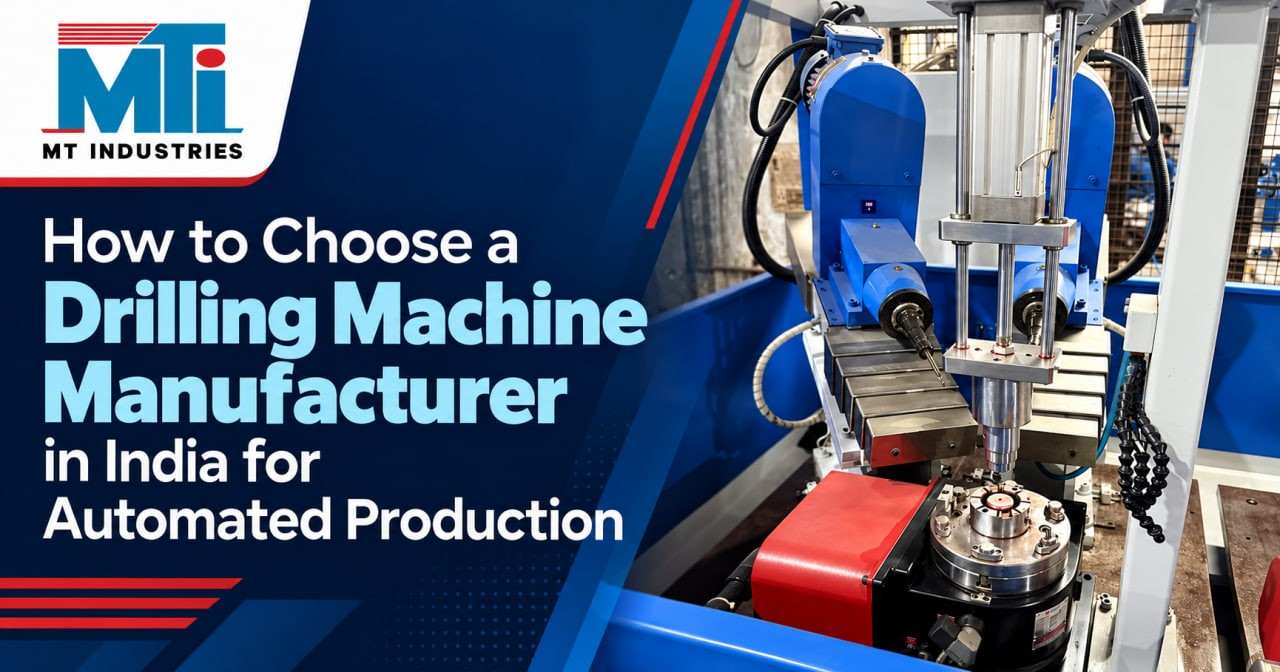 MT Industries multi-spindle drilling machine featured in a guide to choosing a manufacturer in India for automated production